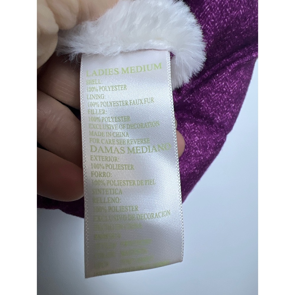 Green Tea Puffer Vest Hooded Faux Fur Trim Purple/Pink Womens M Layered‎ Plush - Picture 6 of 9